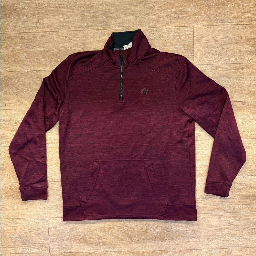 Champion Burgundy Quarter-Zip Sweatshirt size large